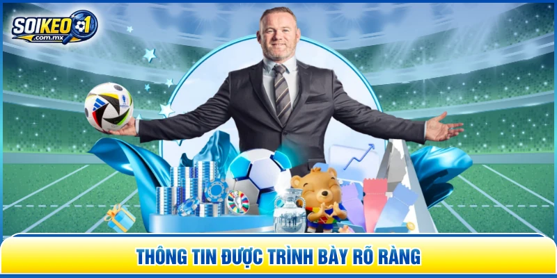 Thông tin được trình bày rõ ràng